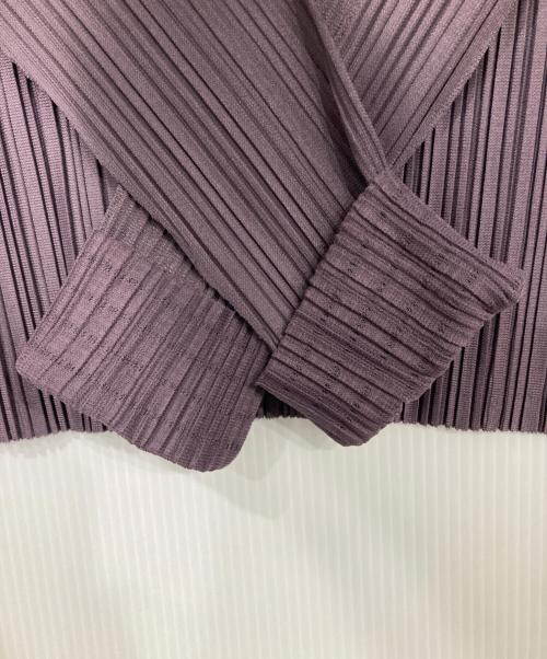 PLEATS PLEASE（プリーツプリーズ）PLEATS PLEASE (プリーツプリーズ) SOFT PLEATS ハイネック長袖カットソー パープル サイズ:表記なしの古着・服飾アイテム