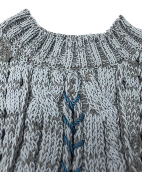 AOIWANAKA（アオイワナカ）AOIWANAKA (アオイワナカ) ニットボレロ バタフライスリーブニットボレロ 半袖ニット   ブルー サイズ:freeの古着・服飾アイテム