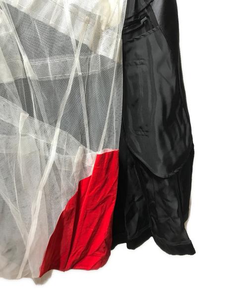 COMME des GARCONS（コムデギャルソン）COMME des GARCONS (コムデギャルソン) 07SS チュール切替コート キュビズム期 レイヤード ラップコート  ブラック サイズ:Sの古着・服飾アイテム