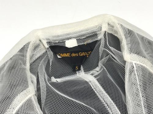 COMME des GARCONS（コムデギャルソン）COMME des GARCONS (コムデギャルソン) 07SS チュール切替コート キュビズム期 レイヤード ラップコート  ブラック サイズ:Sの古着・服飾アイテム
