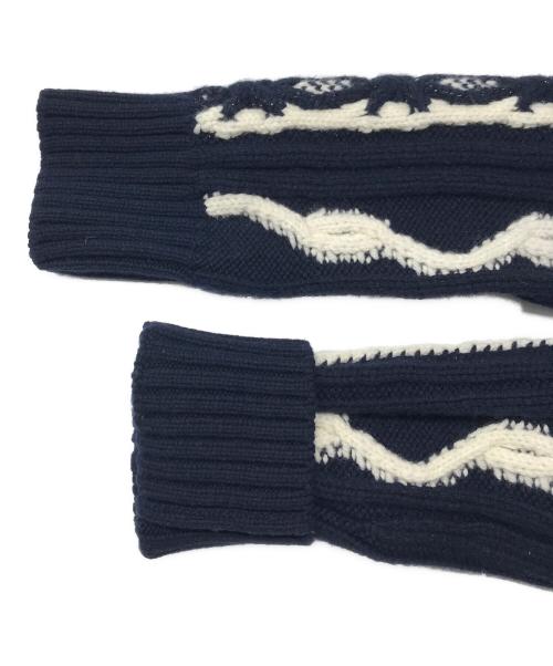 CHANEL（シャネル）CHANEL (シャネル) 立体デザイン編み込みニット ホワイト×ネイビー サイズ:38の古着・服飾アイテム