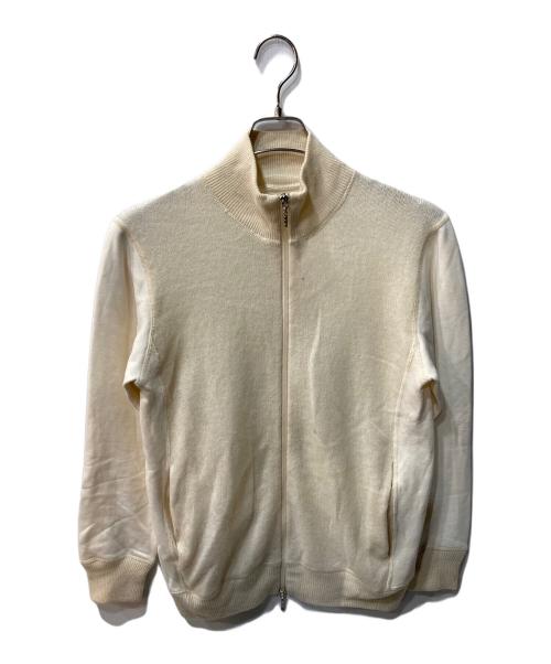 THREE DOTS（スリードッツ）THREE DOTS (スリードッツ) Cashmere×NewSoftTerryhighneck ジップカーディガン ベージュ サイズ:Sの古着・服飾アイテム