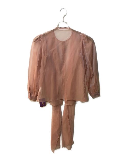 OBLI（オブリ）OBLI (オブリ) オーガンジービッグリボンブラウス ベージュ サイズ:F 未使用品の古着・服飾アイテム