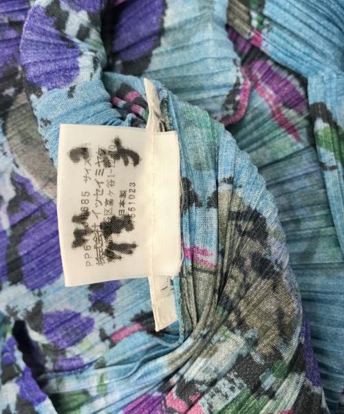 PLEATS PLEASE（プリーツプリーズ）PLEATS PLEASE (プリーツプリーズ) 総柄ノースリーブプリーツワンピース PP61-JH685 ブルー サイズ:-の古着・服飾アイテム