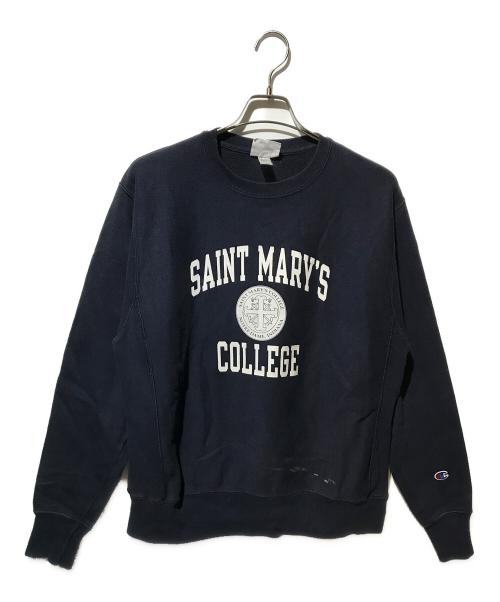 Champion REVERSE WEAVE（チャンピオン リバース ウィーブ）Champion REVERSE WEAVE (チャンピオン リバース ウィーブ) カレッジプリントスウェット ネイビー サイズ:Mの古着・服飾アイテム