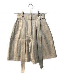 CLANE（クラネ）の古着「STITCH BELT HALF PANTS」｜ベージュ