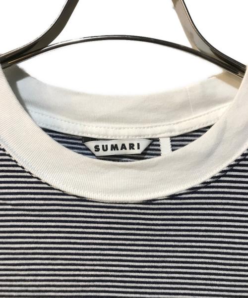 SUMARI（シュマリ）SUMARI (シュマリ) HEMCODE BORDER T-SHIRT ホワイト×ブラック サイズ:1の古着・服飾アイテム