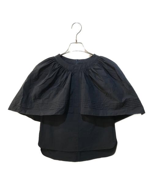 SHE TOKYO（シートーキョー）SHE TOKYO (シートーキョー) Margaret ケープブラウス ネイビー サイズ:Freeの古着・服飾アイテム