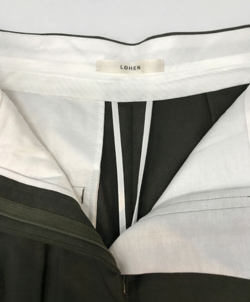 LOHEN（ローヘン）LOHEN (ローヘン) ウール2タックパンツ グリーン サイズ:36の古着・服飾アイテム