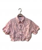 MAISON SPECIALメゾンスペシャル）の古着「Washed Pleated Short Length Shirt」｜ピンク