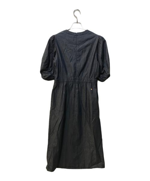 MUVEIL（ミュベール）MUVEIL (ミュベール) BALLOON SLEEVE BIJOUX DRESS インディゴ サイズ:1の古着・服飾アイテム