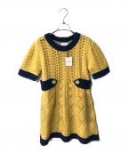 COACHコーチ）の古着「カラーブロックニットドレス」｜イエロー