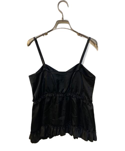 edition（エディション）edition (エディション) サテンヨウリュウ フリルキャミソール ブラック サイズ:Freeの古着・服飾アイテム