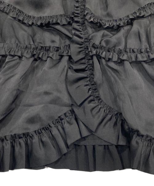 edition（エディション）edition (エディション) サテンヨウリュウ フリルキャミソール ブラック サイズ:Freeの古着・服飾アイテム