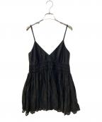 crinkle crinkleクリンクル）の古着「キャミソールブラウス」｜ブラック