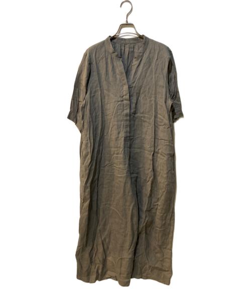 journal standard L'essage（ジャーナルスタンダード レサージュ）journal standard L'essage (ジャーナルスタンダード レサージュ) フレンチリネンスキッパーワンピース ベージュ サイズ:36の古着・服飾アイテム