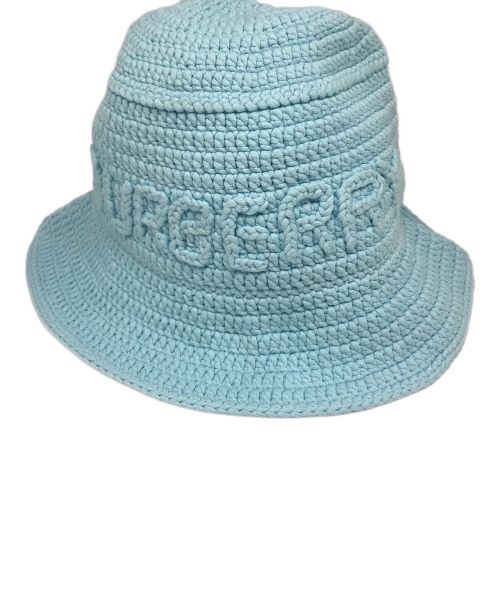 BURBERRY（バーバリー）BURBERRY (バーバリー) ニットクロシェハット ブルーの古着・服飾アイテム