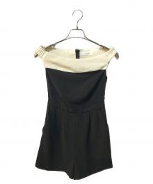 HER LIP TO（ハーリップトゥ）の古着「Two-Tone Ribbon Romper」｜ホワイト×ブラック