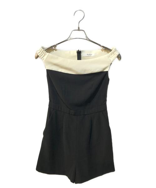 HER LIP TO（ハーリップトゥ）HER LIP TO (ハーリップトゥ) Two-Tone Ribbon Romper ホワイト×ブラック サイズ:S 未使用品の古着・服飾アイテム