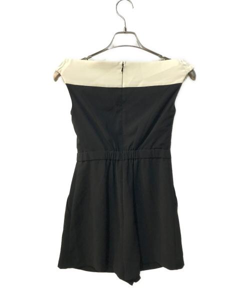 HER LIP TO（ハーリップトゥ）HER LIP TO (ハーリップトゥ) Two-Tone Ribbon Romper ホワイト×ブラック サイズ:S 未使用品の古着・服飾アイテム