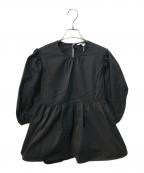 CLANEクラネ）の古着「PUFF SLEEVE GATHER BLOUSE」｜ブラック