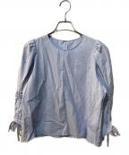 La boutique BonBonラブティックボンボン）の古着「ニドムダンプドロストスリーブブラウス」｜ブルー