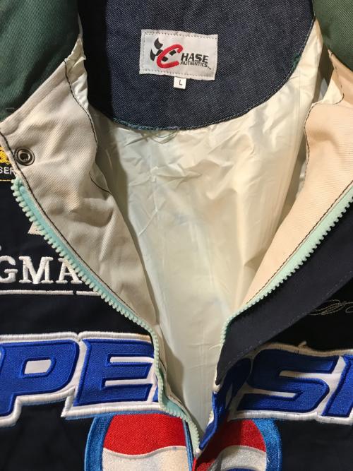 CHASE authentics（チェイスオーセンティック）CHASE authentics (チェイスオーセンティック) レーシングジャケット ネイビー×グリーン サイズ:Lの古着・服飾アイテム