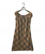 BURBERRY BLUE LABELバーバリーロンドンブルーレーベル）の古着「ノヴァチェックノースリーブワンピース」｜ベージュ