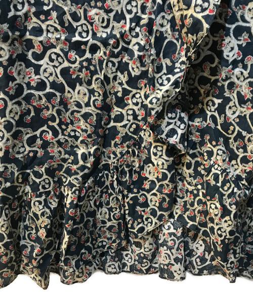 ISABEL MARANT ETOILE（イザベルマランエトワール）ISABEL MARANT ETOILE (イザベルマランエトワール) Printed Linen Wrap Skirt ネイビー サイズ:34の古着・服飾アイテム