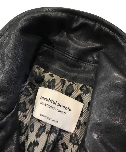 beautiful people（ビューティフルピープル）beautiful people (ビューティフルピープル) ダブルライダースジャケット ブラック サイズ:130の古着・服飾アイテム