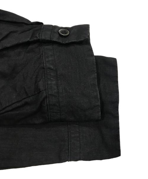 nestrobe confect（ネストローブ コンフェクト）nestrobe confect (ネストローブ コンフェクト) ハイカウントリネンバンドカラーシャツ ブラック サイズ:3の古着・服飾アイテム