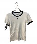 courregesクレージュ）の古着「ホワイトバックル Tシャツ」｜ホワイト