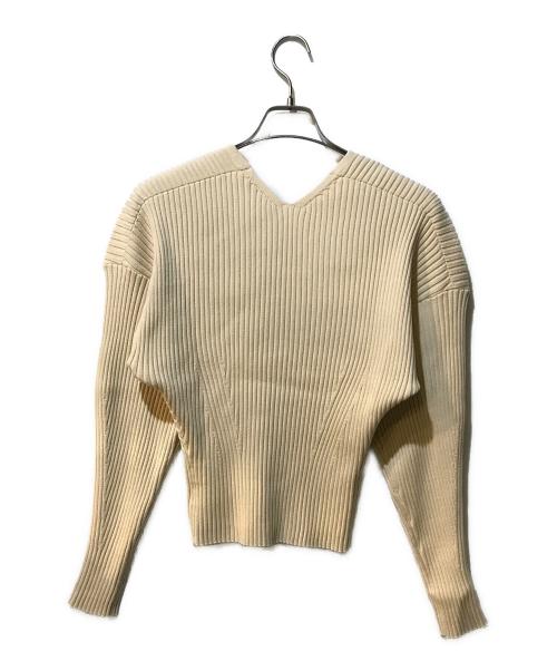 CLANE（クラネ）CLANE (クラネ) V NECK DOLMAN KNIT TOPS ベージュ サイズ:1の古着・服飾アイテム