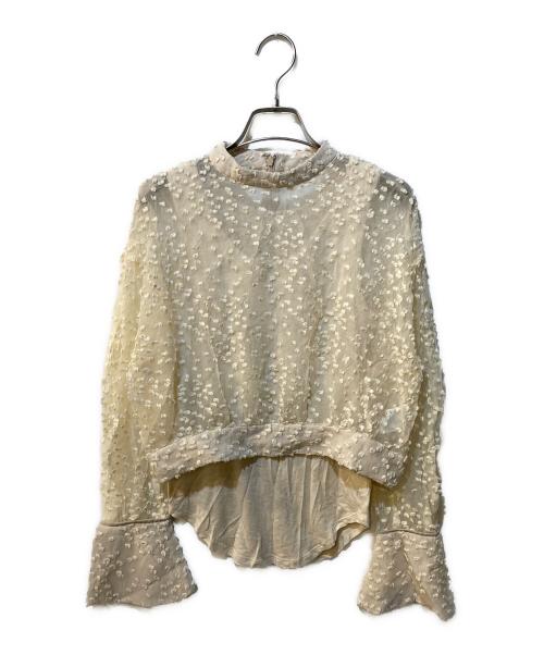 CLANE（クラネ）CLANE (クラネ) SNOW DOT JACQUARD TOPS ベージュ サイズ:1の古着・服飾アイテム