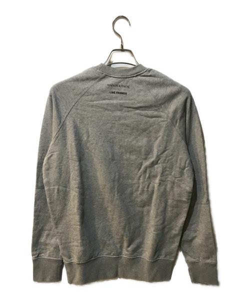 maison kitsune（メゾンキツネ）maison kitsune (メゾンキツネ) LINE FRIENDS (ラインフレンズ) コラボスウェット グレー サイズ:Sの古着・服飾アイテム