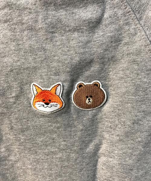 maison kitsune（メゾンキツネ）maison kitsune (メゾンキツネ) LINE FRIENDS (ラインフレンズ) コラボスウェット グレー サイズ:Sの古着・服飾アイテム