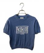 MARITHE+FRANCOIS GIRBAUDマリテフランソワジルボー）の古着「W CLASSIC LOGO HALF KNIT」｜ブルー