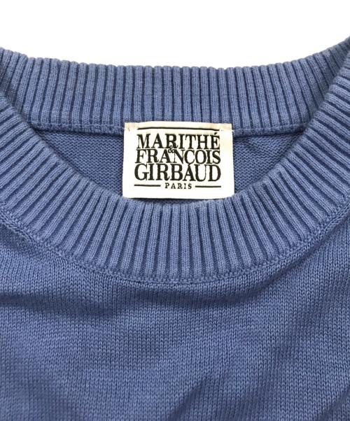 MARITHE+FRANCOIS GIRBAUD（マリテフランソワジルボー）MARITHE+FRANCOIS GIRBAUD (マリテフランソワジルボー) W CLASSIC LOGO HALF KNIT ブルー サイズ:OSの古着・服飾アイテム