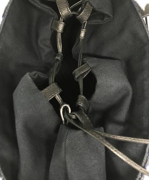 CHANEL（シャネル）CHANEL (シャネル) ストロー×キャビアスキン 2WAYハンドバッグ ブラック×ネイビーの古着・服飾アイテム