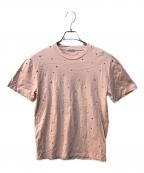 MIU MIUミュウミュウ）の古着「ロゴ刺繍ビジュー付きカットソー」｜ピンク