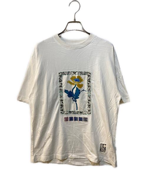 CABAN（キャバン）CABAN (キャバン) スビンコットン IBIZA アートフレームTシャツ ホワイト サイズ:Sの古着・服飾アイテム