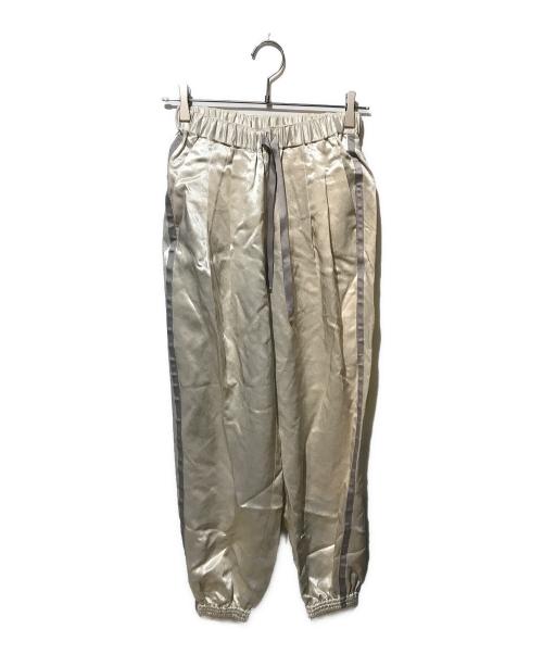 MANOF（マノフ）MANOF (マノフ) SIDE LINE SPORTS SATIN PANTS ベージュ サイズ:S 未使用品の古着・服飾アイテム