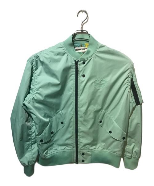 Onitsuka Tiger（オニツカタイガー）Onitsuka Tiger (オニツカタイガー) PRINTED BOMBER JACKET グリーン サイズ:Mの古着・服飾アイテム