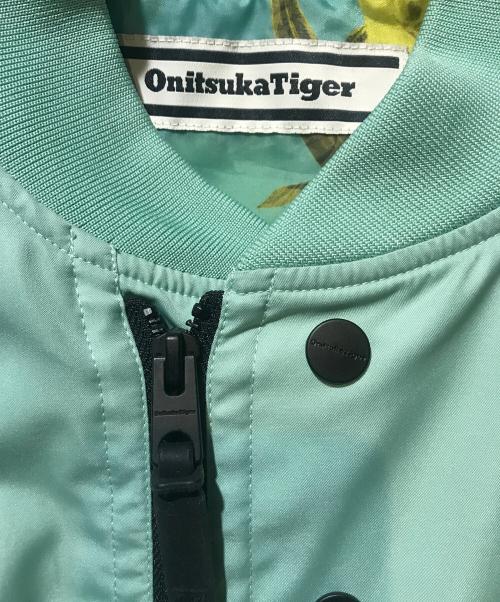 Onitsuka Tiger（オニツカタイガー）Onitsuka Tiger (オニツカタイガー) PRINTED BOMBER JACKET グリーン サイズ:Mの古着・服飾アイテム