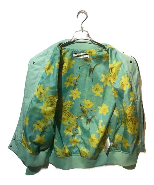 Onitsuka Tiger（オニツカタイガー）Onitsuka Tiger (オニツカタイガー) PRINTED BOMBER JACKET グリーン サイズ:Mの古着・服飾アイテム