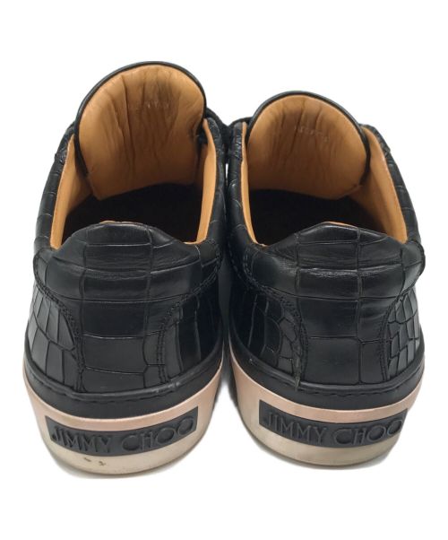 JIMMY CHOO（ジミーチュウ）JIMMY CHOO (ジミーチュウ) クロコ型押しレザースニーカー ブラック サイズ:40の古着・服飾アイテム