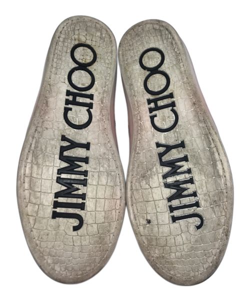 JIMMY CHOO（ジミーチュウ）JIMMY CHOO (ジミーチュウ) クロコ型押しレザースニーカー ブラック サイズ:40の古着・服飾アイテム