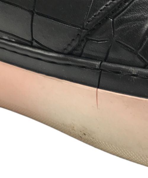 JIMMY CHOO（ジミーチュウ）JIMMY CHOO (ジミーチュウ) クロコ型押しレザースニーカー ブラック サイズ:40の古着・服飾アイテム