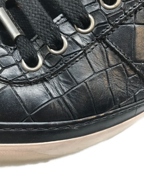 JIMMY CHOO（ジミーチュウ）JIMMY CHOO (ジミーチュウ) クロコ型押しレザースニーカー ブラック サイズ:40の古着・服飾アイテム