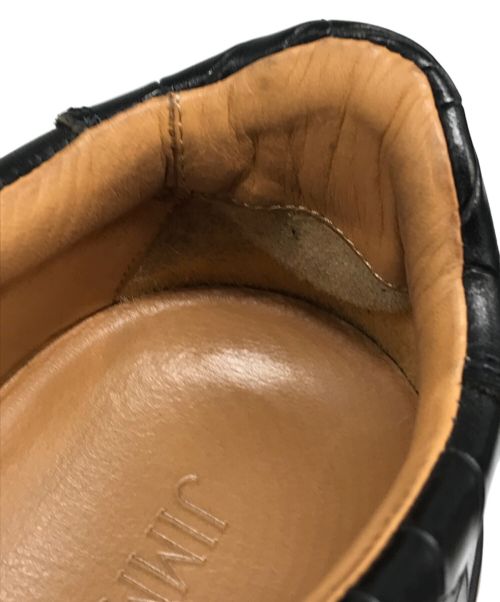 JIMMY CHOO（ジミーチュウ）JIMMY CHOO (ジミーチュウ) クロコ型押しレザースニーカー ブラック サイズ:40の古着・服飾アイテム